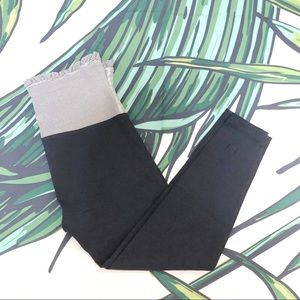 ALBION FIT Black Yoga Pants With Stripe Ruffle Top